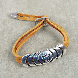Bear Paw "Strength" Leather Bracelet NWOT